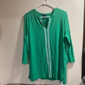 Lands End Emerald Green top size XL